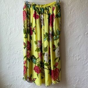 Vintage Adrienne Vittadini Floral Silk Skirt